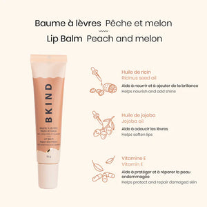 BKIND Nourishing Ceramide Lip Balm Peach and Melon