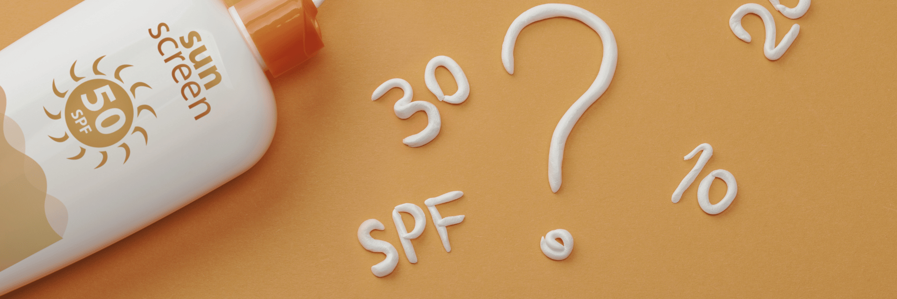 Spf levels with a sunscreen and question mark