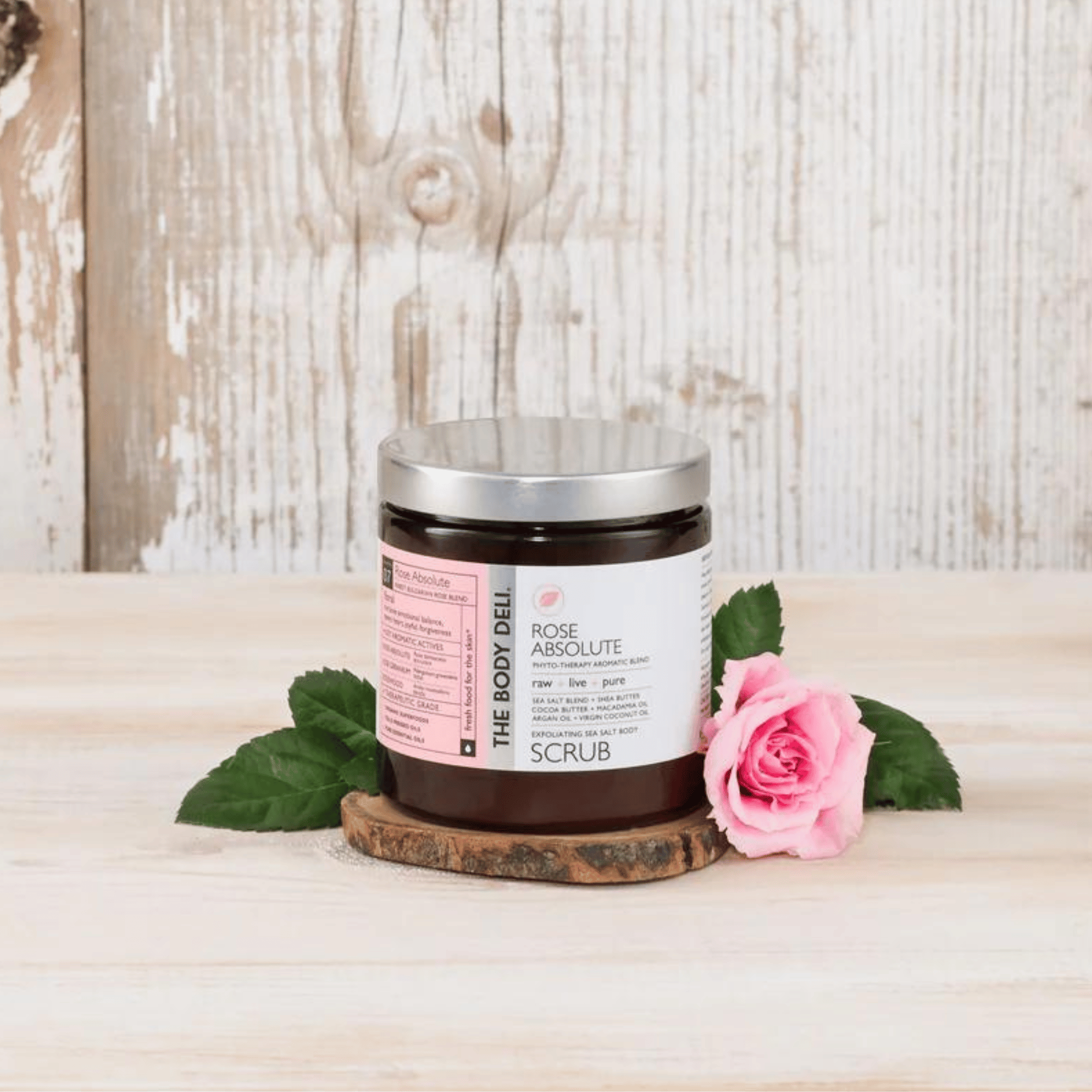 THE BODY DELI Exfoliating Sea Salt Body Scrub in Rose Absolute